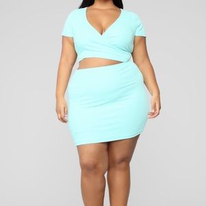 Fashion Nova Cross Out the Haters Skirt Set NWT